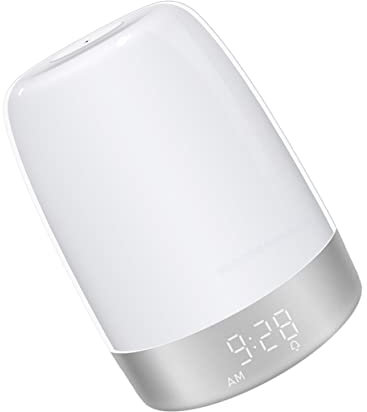 PRETYZOOM Touch Night Light Mit Led-funktion Nachttischlampe Mit Wecker Und Sanften Farben Schlafzimmer Und Kinderzimmer Berührungsgesteuertes Design