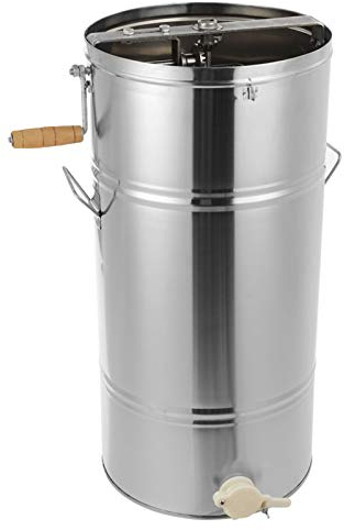 Centrifugeuse Manuelle D'extraction de Miel d'abeille en Acier Inoxydable à 2 Cadres, Centrifugeuse D'extraction de Miel Durable, Apiculteur Manuel pour Apiculteurs, 28,3 X 13,5