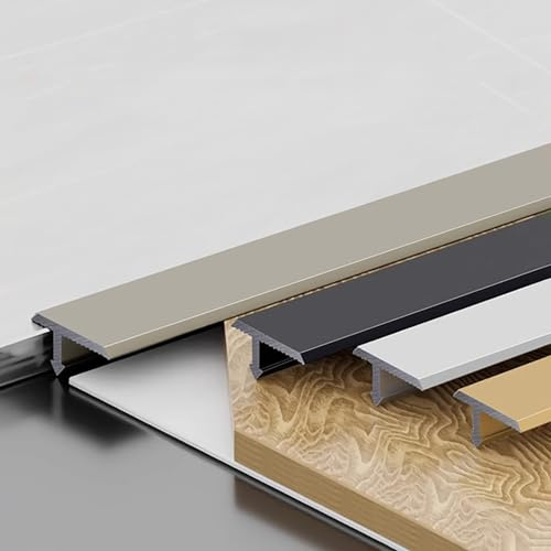 Übergangsprofil 90CM*3 Stück Aluminium-T-Formleisten Ausgleichsprofil Abschlussleiste Boden 12/16/24mm Breit Übergangsschiene, Für Laminat- & Parkettböden, Türschwelle(Schwarz,W:24MM)
