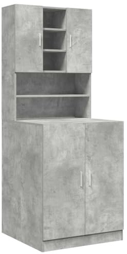 vidaXL Washing Machine Cabinets 2 pcs Concrete Grey Engineered wood
