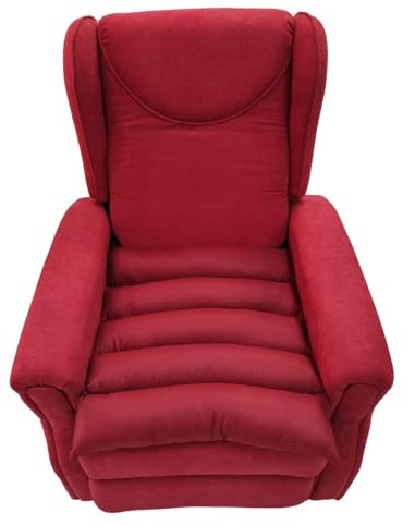 TAKIMED Cuscino a Cinque Sezioni in Fibra Cava Siliconata, Cuscino e schienale Antidecubito e Ortopedico per Poltrona, Prodotto Artigianale Made in Italy (ROSSO)