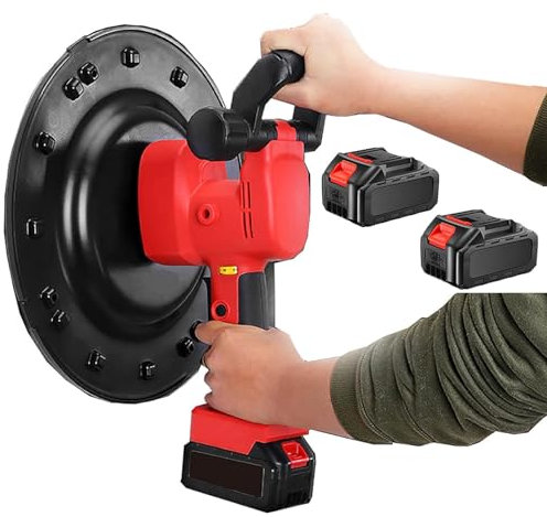 Truelle à béton avec tige de mélange, malaxeur à béton, truelle électrique pour mortier de plâtre, ciment et mastic 80-200 tr/min, machine de polissage et de lissage des murs à charge de batterie au