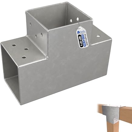 GeZu Impex Post Connector 91 x 91 x 305 mm Set of 4 | Hot Dip Galvanised pergola Pavilion Brackets