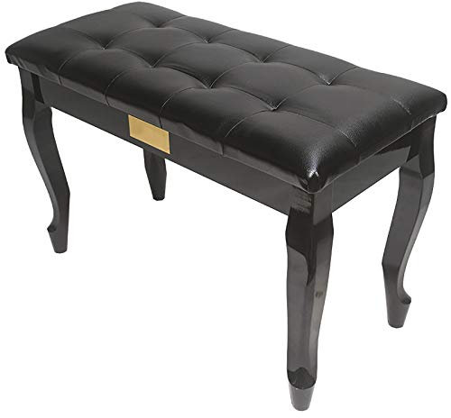 OJHDFCAS Taburete de Piano Banco de Piano Taburete de Piano Banco de Teclado Musical de dúo Doble con Compartimento de Almacenamiento, Patas de Taburete atrevidas Diseño de Alfombrilla antideslizant