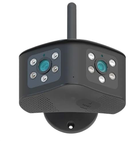 Videocamera Sorveglianza, Telecamera Wi-Fi a doppio obiettivo 4K 8MP for esterni 180° Angolo di visione ultra ampio Rilevazione umana Sorveglianza di sicurezza domestica Telecamera IP CCTV panoramica
