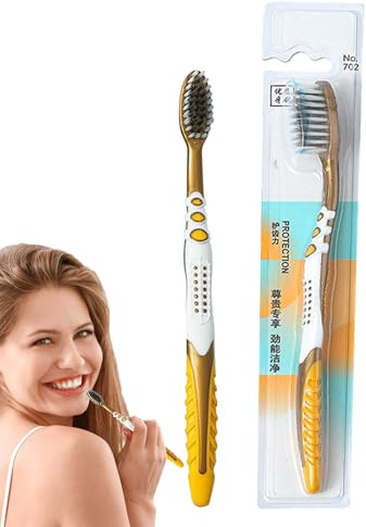 Cepillo de dientes | Limpiador de cerdas sensibles | Herramienta de viaje manual | Cepillo de dientes para el cuidado de las encías | Limpiador de dientes ergonómico ligero con limpieza