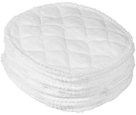 Coppette Assorbilatte Riutilizzabili in Cotone 12 Pezzi | Struttura a Tre Strati, Forma Sagomata, Bianco, per Mamme Durante L’allattamento e Postpartum