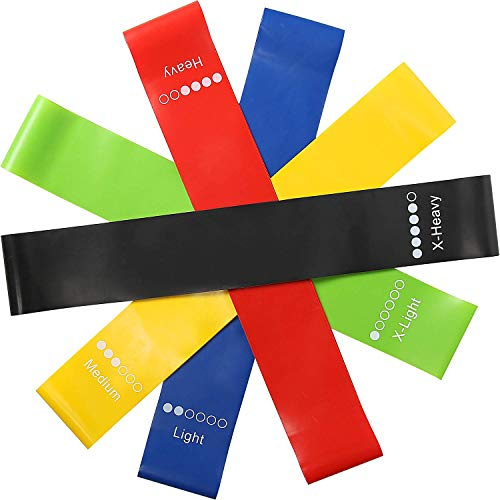 Elastici Fitness Set 5 Bande – 5 Livelli di Resistenza per Allenamento, Palestra, Home Gym, Yoga e Pilates – Fasce Elastiche per Tonificazione e Riabilitazione
