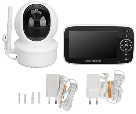 Gearwell Monitor para bebés, cámara de vídeo inalámbrica para bebés, Pantalla de 4,3 Pulgadas, intercomunicador de 2 vías, Monitor de visión Nocturna, de Audio y vídeo para
