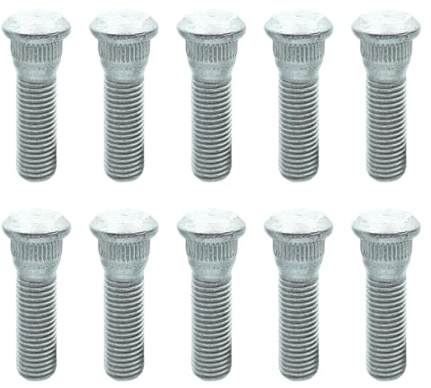 10 Pièces 48mm De Long Et 12mmx1.5 Goujons Roue Voiture Remplacement Pneu En Alliage Cosses Roue Écrou Boulons Boulons Moletés Étendus