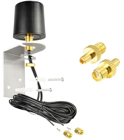 BOOBRIE 5G LTE MIMO Antenna Outdoor 698-6000MHz High-Performance Omnidirectional External Aerial 5dBi Gain with 5M Dual Low-Loss BMR100 Cable & SMA TS9 Adapters for 4G/5G Routers Broadband IoT & CCTV