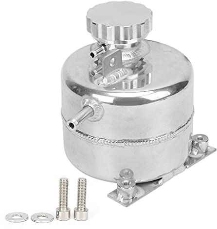 Vase d'Expansion de Radiateur 2,5L, Réservoir en Aluminium, Surface Polie Argentée - Durable et Résistant à la Corrosion, Remplacement Facile pour Voiture