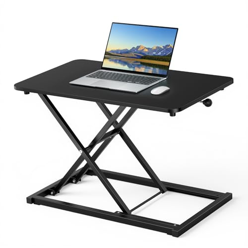 KEYSAFER Stehpult-Konverter höhenverstellbar 60*34CM ergonomischer Tastatur- und Maushalter, Computertastaturständer für den Schreibtisch, Sitz-Steh-Tischmonitor und Laptop-Halter für das Homeoffice