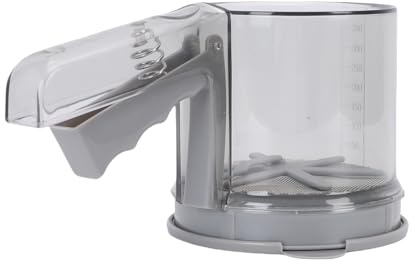 CHEOTIME Mehlsieb für 3 Tassen, Sieb zum Backen, Hand-Backsieb, Handkurbel Quetschsieb, lebensmittelechter Doppelfilter aus Edelstahl, Mehlsieb für Mehl, Puderzucker