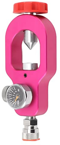 CO2 Tank Test Valve, Stainless Steel Aluminum Alloy, Red – Gute Abdichtung, Präzise CO2 Befüllung, Sicheres Steuerventil Für CO2 Flaschen