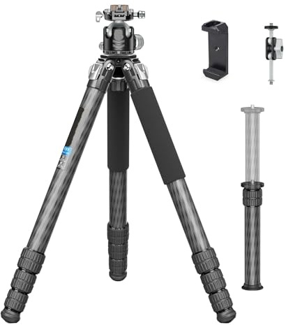 Trépied Monopode 2 en 1 Robuste en Fiber de Carbone, Compatible avec GX9, Tube de 40mm avec tête sphérique for téléobjectif, Charge de 40kg,Pièce de Rechange(Complete Set)