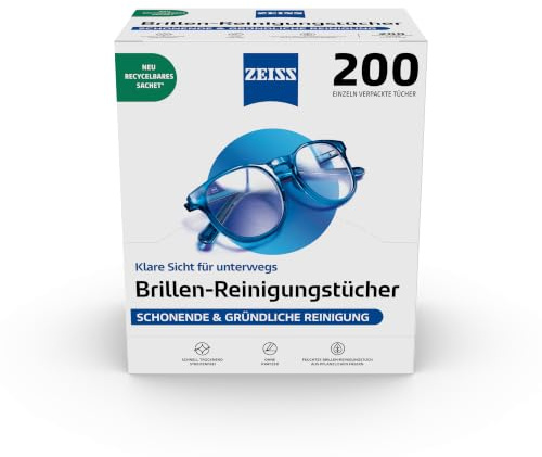 ZEISS Brillen-Reinigungstücher 200er Box – Nachhaltig, streifenfrei & recycelbar