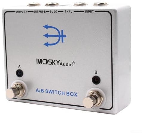 AB SWITCH Pedal för MOSKYAUDIO med dubbla signalvägar, fotpedalval och genom för tuner eller Amp konstant signal