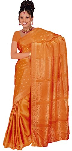 Indiano Sari Bollywood CA105, colore arancione