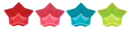 Premier Housewares Silikon-Backform Stern, antihaftbeschichtet, 4er-Set