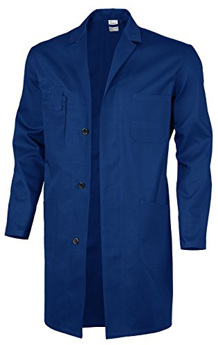 Qualitex Basic Berufsmantel 240 Arbeitskittel Herren Damen Arbeitsmantel Blau Weiß Kittel Baumwolle