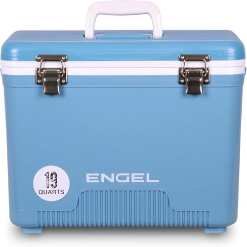ENGEL Kühlbox 19qt (18 Liter) Auslaufsicher, Luftdicht, Tragbare, Kleine Kühlbox für Camping, Picknick, Wandern, Festival - Eisbox Ohne Strom für Männer & Frauen, 42 x 28,6 x 32,4 cm im Blau