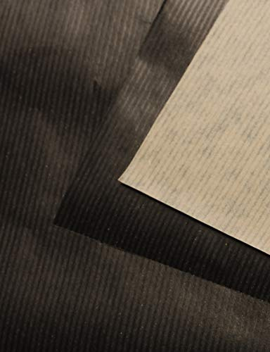 Clairefontaine 975820C Kraftpapier (Packung mit 25 Blatt, 90g, DIN A2, 42 x 59,4 cm, ideal für Kunstprojekte und zum Einpacken) braun/schwarz