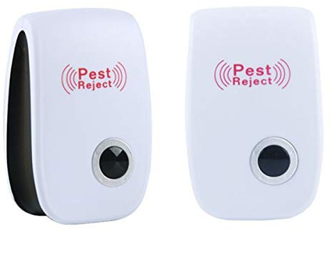 Frmarche 2pcs Répulsif Ultrason Électronique Plug-in Pest Répulsif pour Anti Moustiques Anti Mouche Fourmi Cafard Araignées Souris Rongeurs Insectes