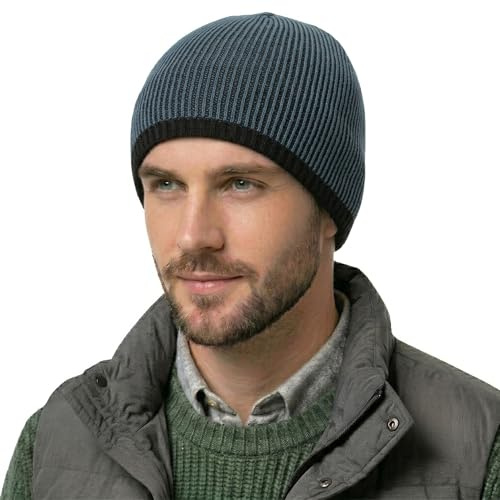 ZLYC Herren Winter Strickmützen Dicke Warme Slouch Beanie Mütze