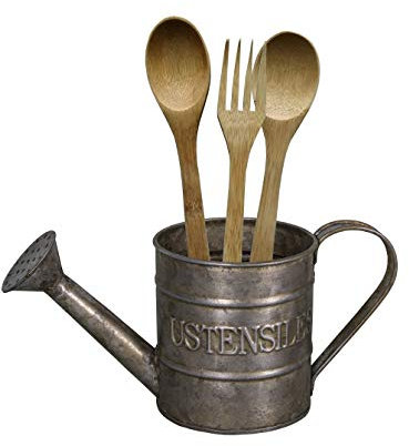 Antic Line Mini regadera Zinc con Utensilios de Cocina Madera
