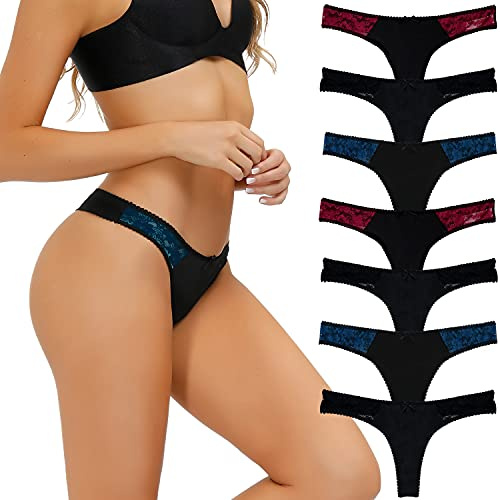 COMSOFT Damen Mikrofaser Low Rise Tanga Höschen T Back Strings von 7