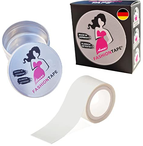 Annas FASHION TAPE® zum Probierpreis - Made in Germany - Klinisch getestet - Body Tape, Garment Tape, Körper-Haut-Klebeband, doppelseitig, transparent, Fixierband für den Körper 20mm x 1m