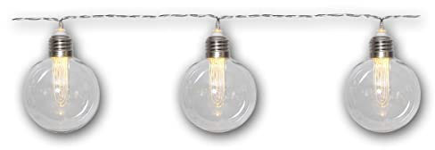 Cadena de luces solar CHANIA, blanco cálido, 4,45m, 8 luces LED esféricas, panel solar con piqueta de tierra