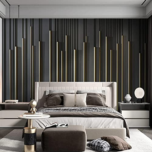 GIVLWF Papier peint mural moderne simple en trois dimensions, ligne noire, décoration murale pour chambre à coucher, salon, décoration d'intérieur, 150 x 70 cm