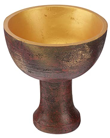 OSKOE Indiana Jones et Le bâton des Rois Indiana Jones Holy Cup Résine Gobelet Gothique Saint Calice Christian Calice Cup Halloween Costume Prop Cadeaux Doré Rouge Foncé BAU Cua (Color : Dark Red)