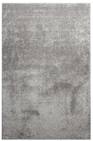 Entdecke den Flavio von Homie Living: EIN vielseitiger Hochflor Teppich für anspruchsvolle Einrichtungen und höchsten Komfort (120 x 170 cm, hellgrau)
