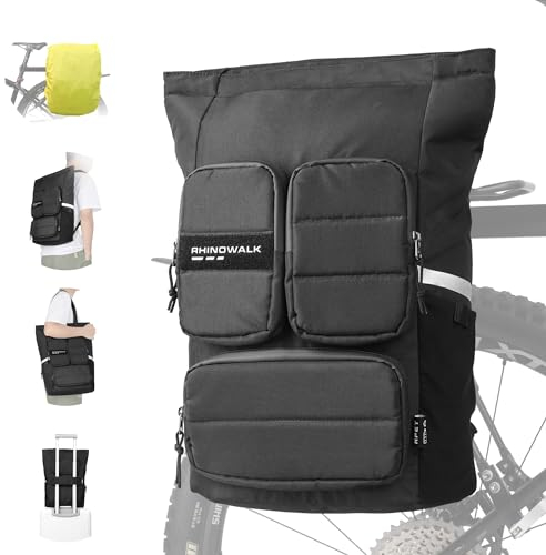 BAIGIO Multifunktionale Fahrradtasche Rucksack für Gepäckträger Hinten Gepäckträgertasche 25L Fahrrad Seitentasche wasserdichte Laptop Tasche Gepäcktasche Umhängetasche Schultertasche Handtasche