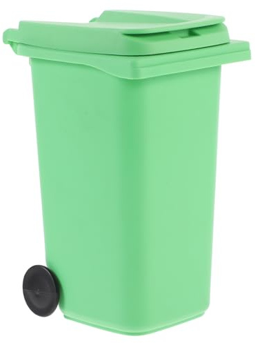HOODANCOS Bidoncino Grande Volume per Ufficio e Soggiorno Multifunzione Spazzatura Verde in Plastica Organizza Piccoli Oggetti e Rifiuti da Tavolo