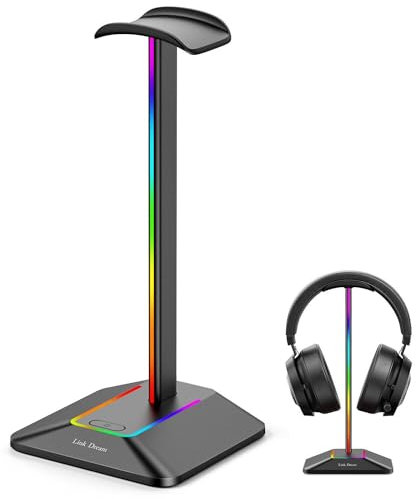 Tsffae Headphone Stand Rgb Lights Headphone Stand with Type-c Usb Ports Headphone Holder for All Headsets Gamers Gaming Pc Accessories Desk