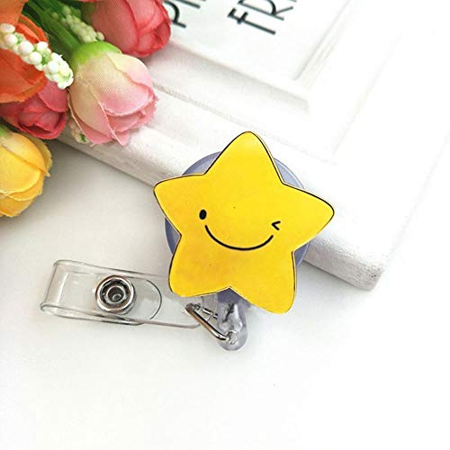 2 Confezioni di Porta Badge Identificativo con Bobina Retrattile, con Clip per Cintura, per Lasciapassare, Grazioso e Alla Moda, Portachiavi, Retrattile, per Ragazze, Infermieri, Insegnanti, Studenti