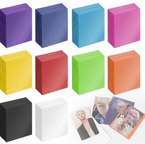 MIGUBIGU 500 Stück Farbige Karten Hüllen 66 x 91mm | Kunststoff Weiche Sammelkartenhüllen Rückseite Matt Gefrostet 10 Farbe für Sammelkarten
