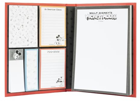 Grupo Erik Notizblock Block Buch Disney Mickey Mouse Classic Notizzettel Block für To Do Liste Einkaufszettel oder Einkaufsliste - Offizieller Disney Fanartikel