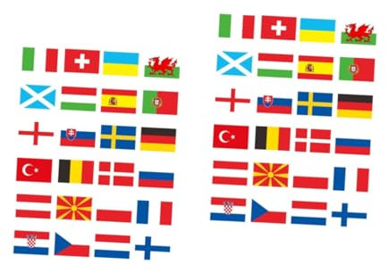 PRETYZOOM 2 Set Di Bandiere Striscioni Decorativi Bandiere Nazionali Robuste E Versatili Facili Da Pulire Per E Negozi 24 Pezzi * 2