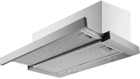 COYEUX 600mm Kitchen Cooker Hood, Built-in Extractor Fan with LED Light, Top Vented Range Hood, Hidden Pull-Out Range Hood