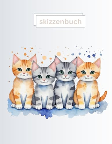 skizzenbuch a4: Katze softcover,weißes Papier,110 Seiten nummeriert