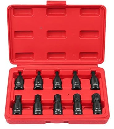 Generisch 10-teiliges 12-Punkt-Steckschlüssel-Set, Universal-Steckschlüsselsatz mit 3/8-Zoll-Vierkantantrieb, M4-M16-Steckschlüsselsatz, Chrom-Molybdän-Stahl-Werkzeuge