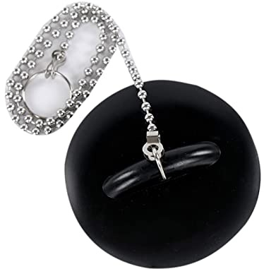 FUXIU Abflussstöpsel für Badezimmer, mit Kette, Badewannenstöpsel, Gummi, wasserdicht, Stöpsel für Waschbecken, Zubehör