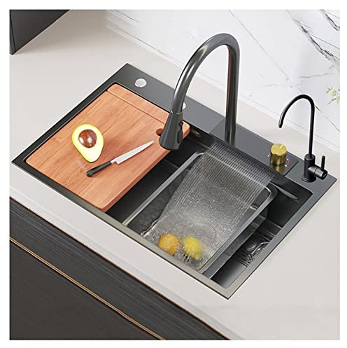 Großes 63,5 x 40,6 cm Unterbau-Waschbecken, Keramik-WC, Waschtisch mit Waschbrett, Untertisch-Gefäß-Waschbecken mit Wasserhahn, buntes und geräumiges Design für moderne Badezimmer (Farbe A, Größe 62 x