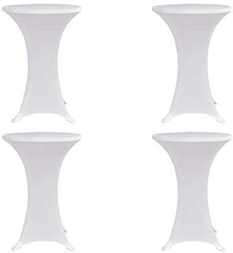 Xichuzi Stehtischhussen 4 STK Stehtisch Hussen, Stehtischhussen, Husse Für Stehtisch, Stretchhusse, Bistrotisch Hussen, Ø 80 cm Weiß Stretch