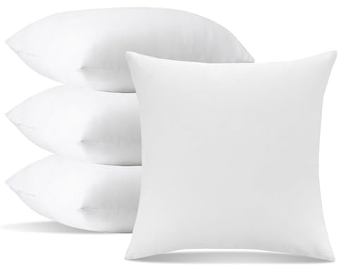 EasySpeed Relleno Cojin Fibra Hueca Siliconada 100% Poliéster, Almohada de Cama Sofá Mullido Suave e Indeformable, Alta Transpirabilidad, Hipoalargénica, Antialérgenos, Antimoho (40x40cm, 4 Unidades)
